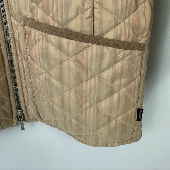 Barbour Muted Stripe Quilted Jacket Size 6 - Picture 7 of 15